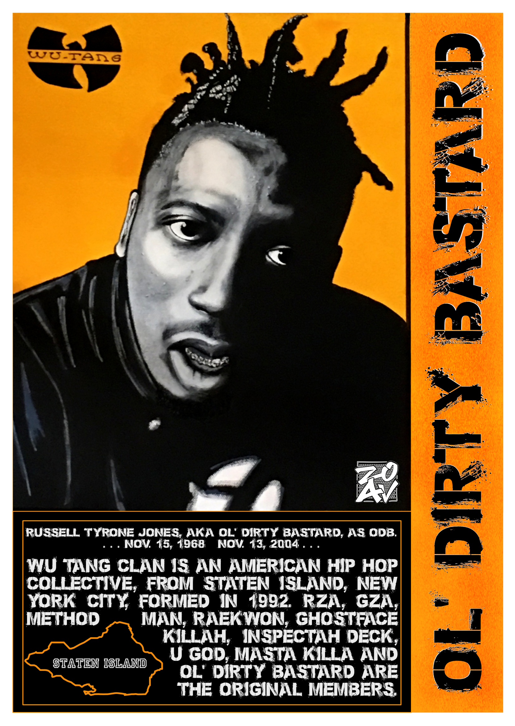 "Old Dirty Bastard" - impression HD sur dibond - 40 cm x 60 cm