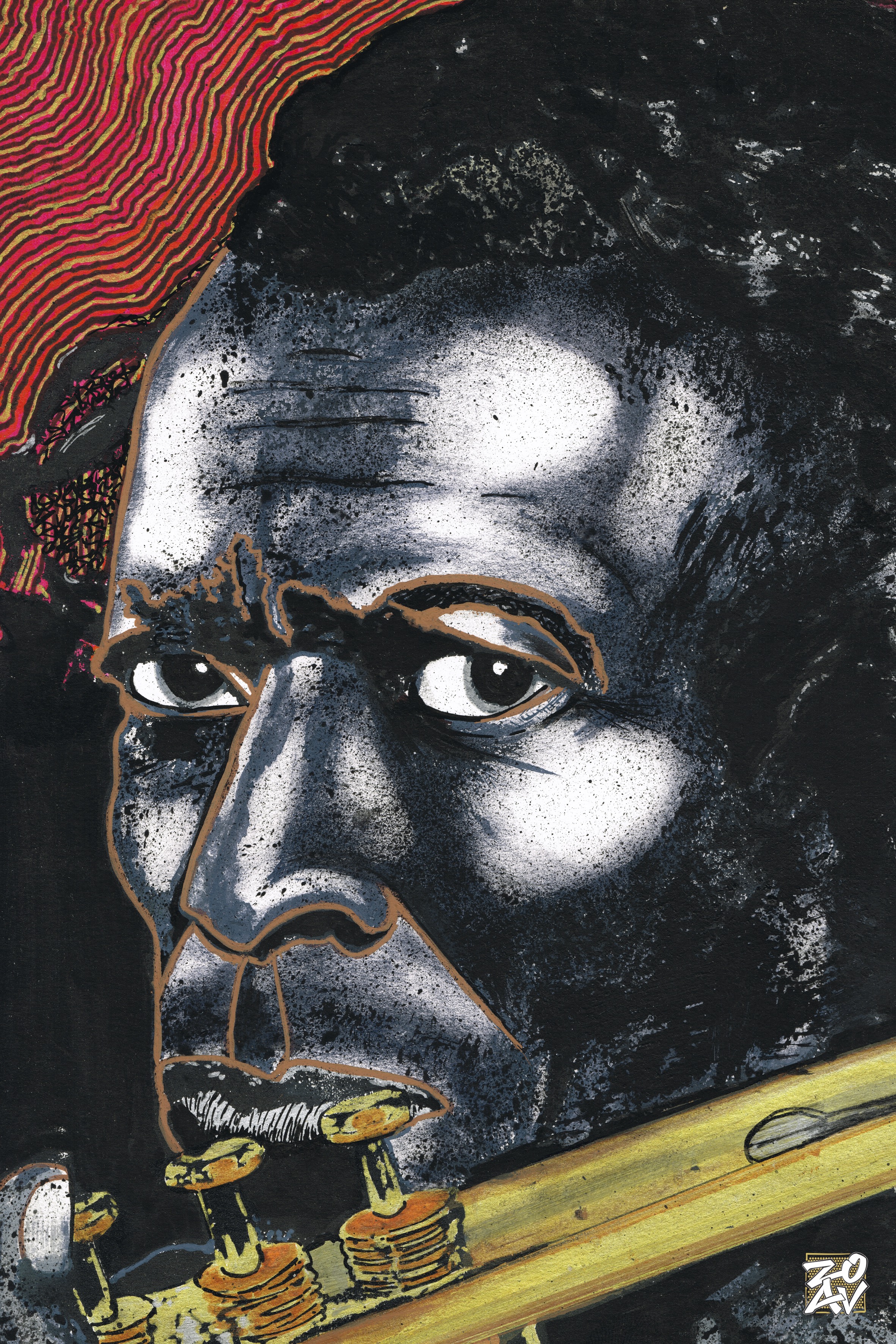 "Miles Davis" - impression HD sur dibond - 40 cm x 60 cm