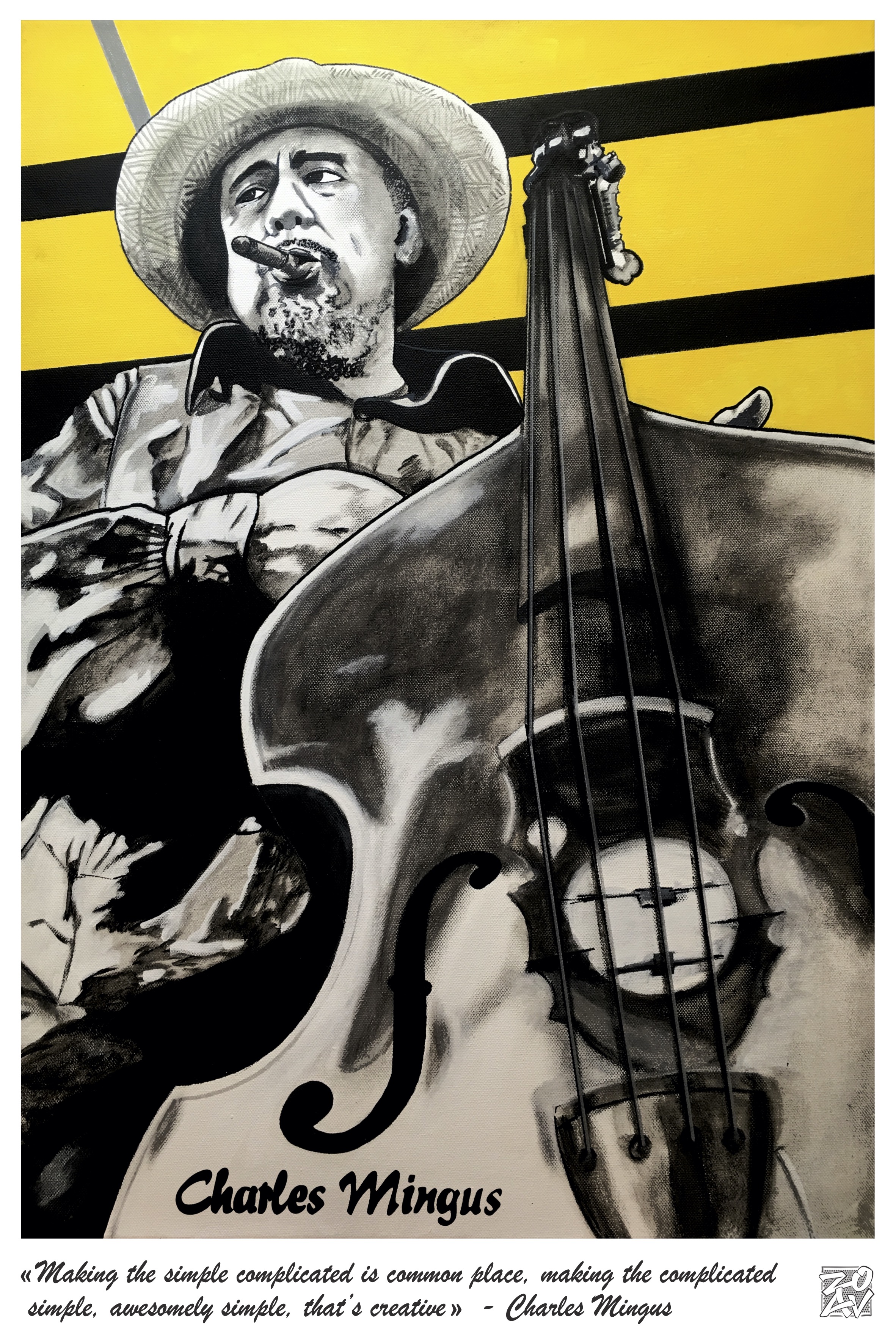 "Charles Mingus" - impression HD sur dibond - 40 cm x 60 cm