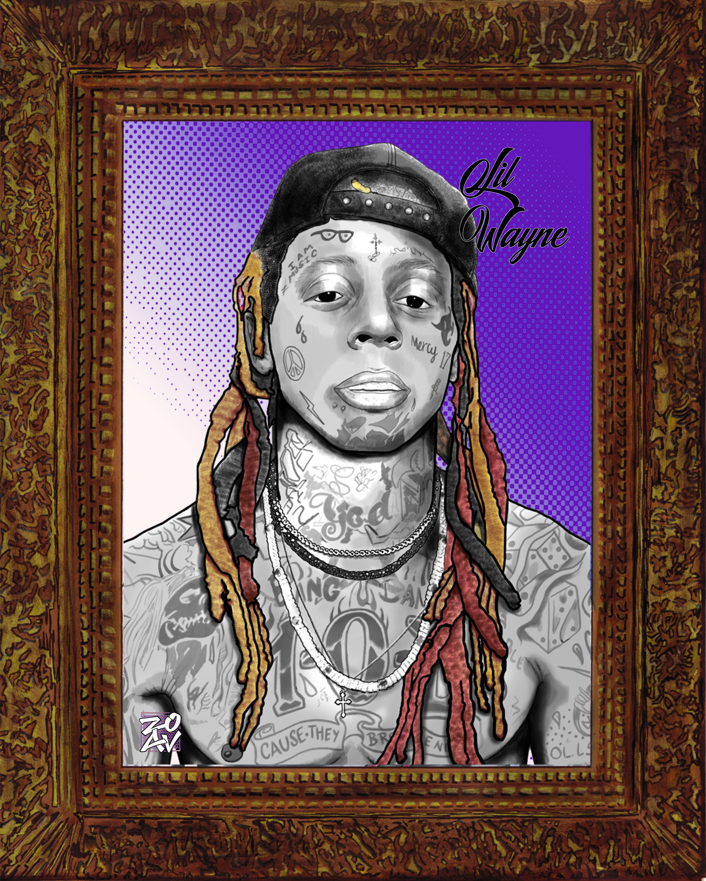 "Lil Wayne" - impression HD sur dibond - 40 cm x 50 cm