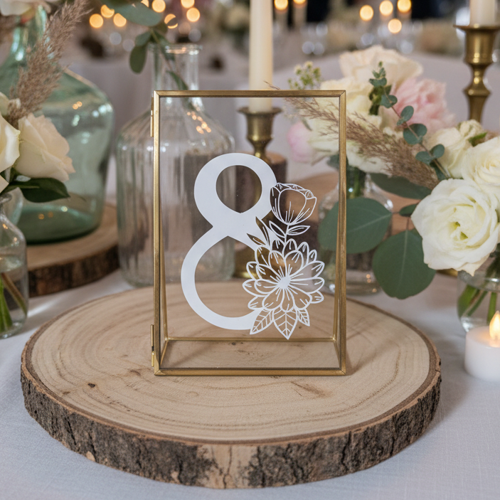 Cadre doré pour numeros de table