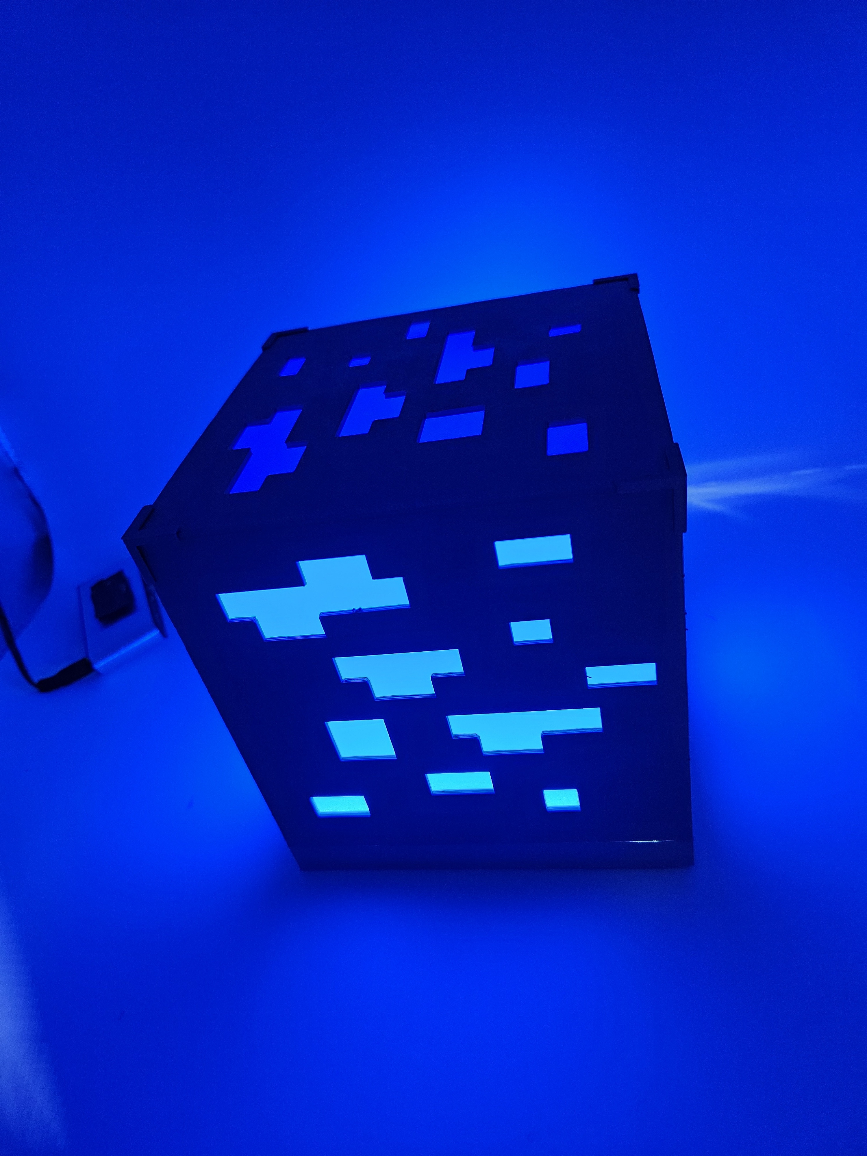 Lampe lumineuse à led cube minecraft 