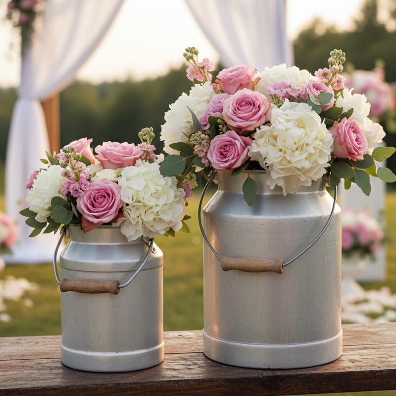 Pots à lait à la pièce