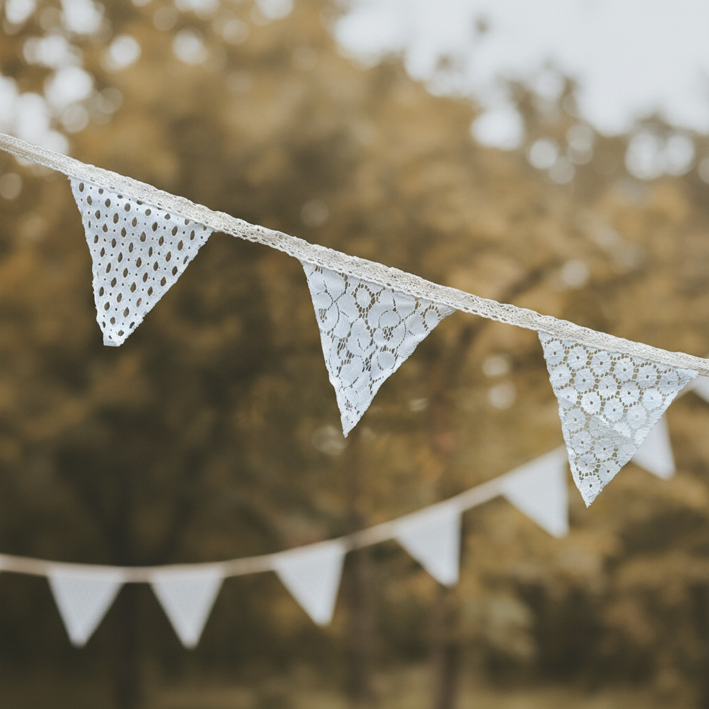 Lot de 9 fanions dentelle