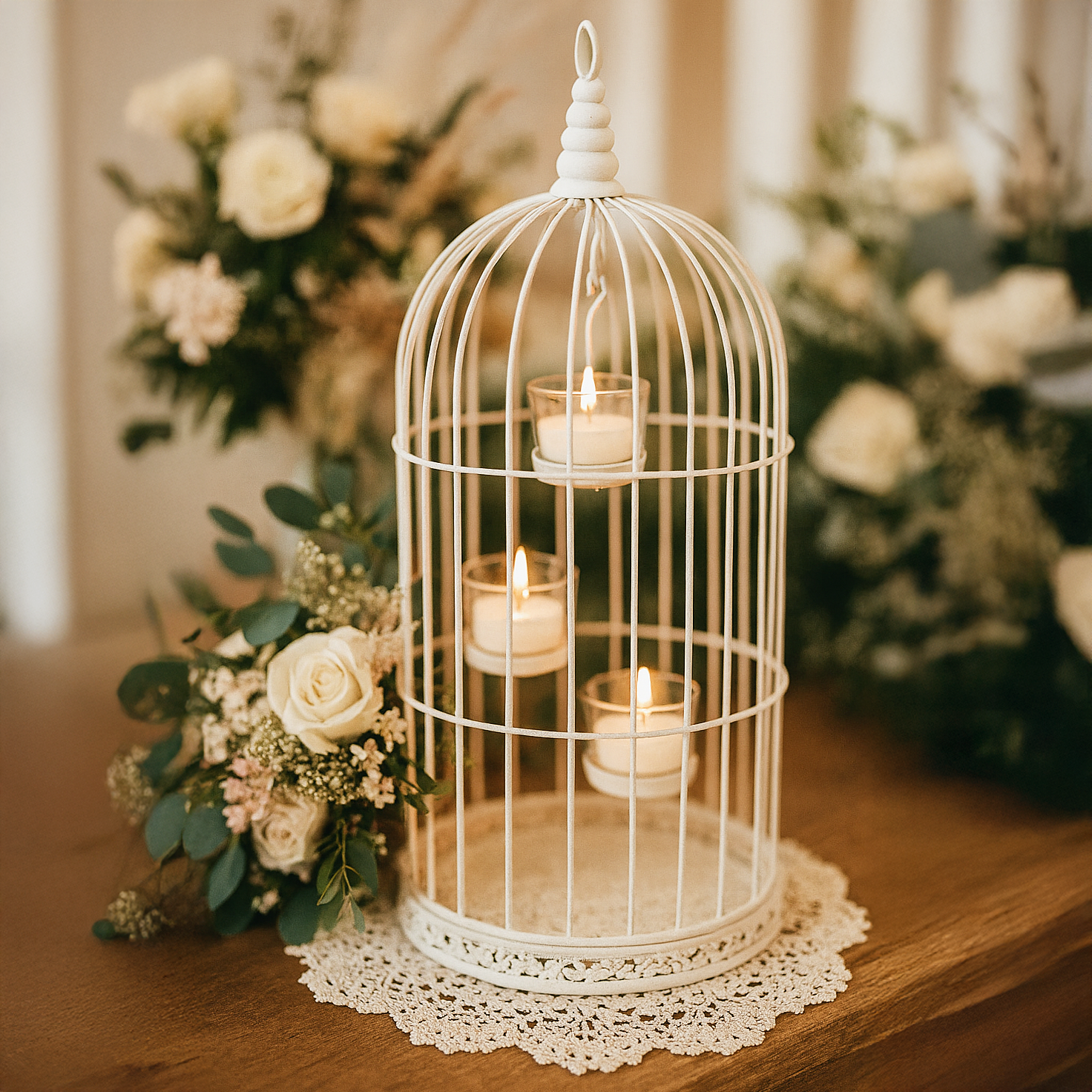 Cage à oiseaux 3 bougeoirs