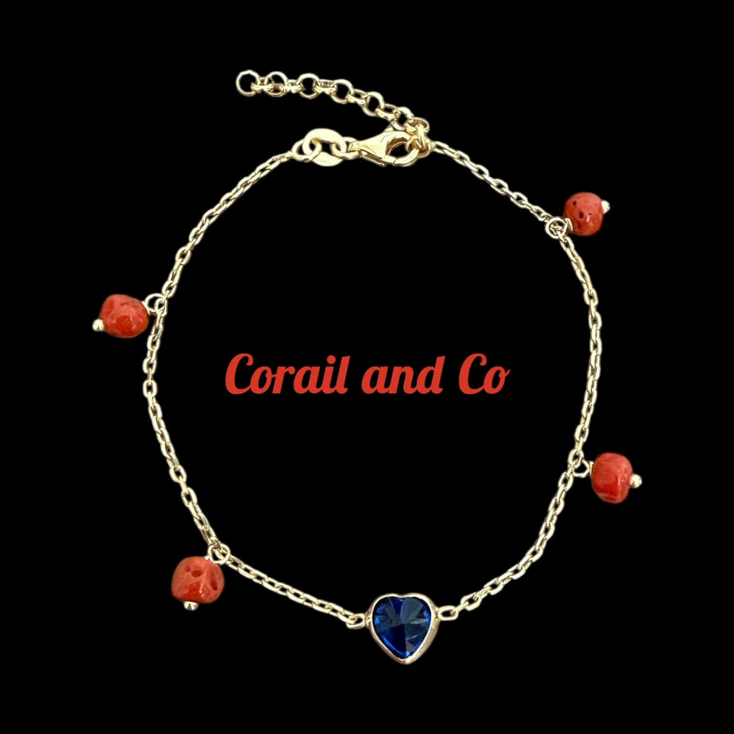 Bracelet plaqué or corail pampilles