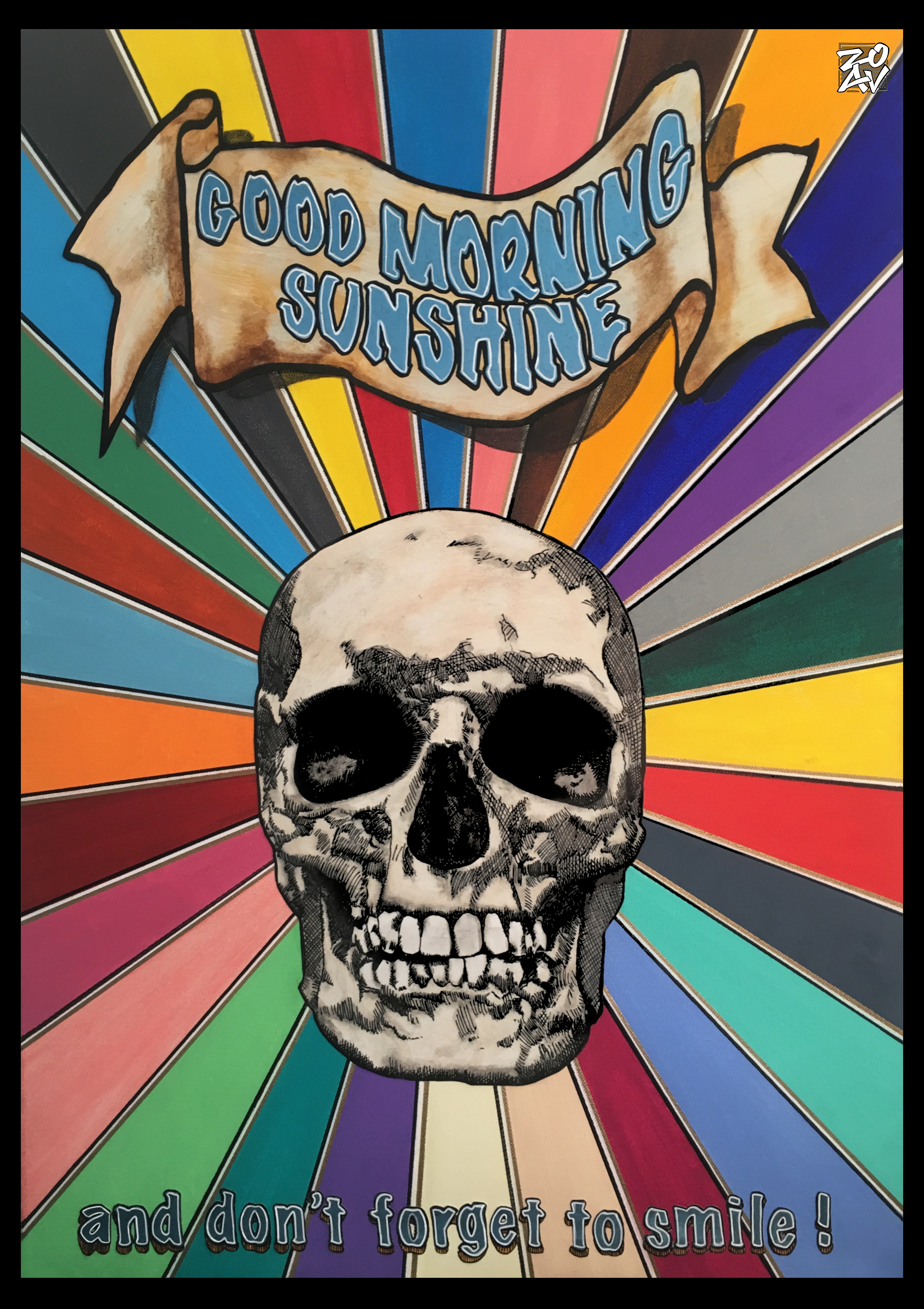 "Good Morning Sunshine, And Don't Forget To Smile" - impression HD sur dibond - 40 cm x 60 cm