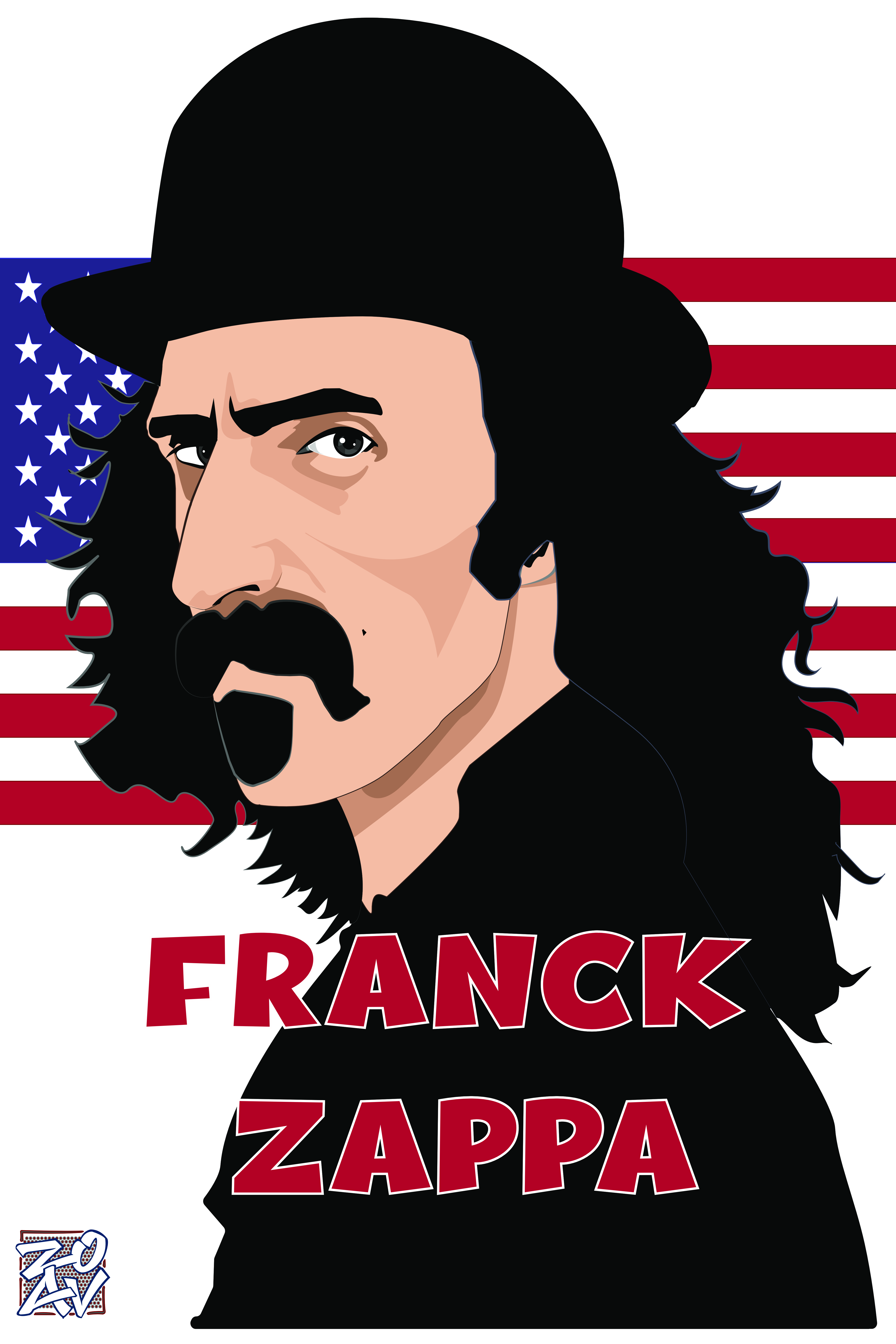 "Franck Zappa" - impression HD sur dibond - 40 cm x 60 cm
