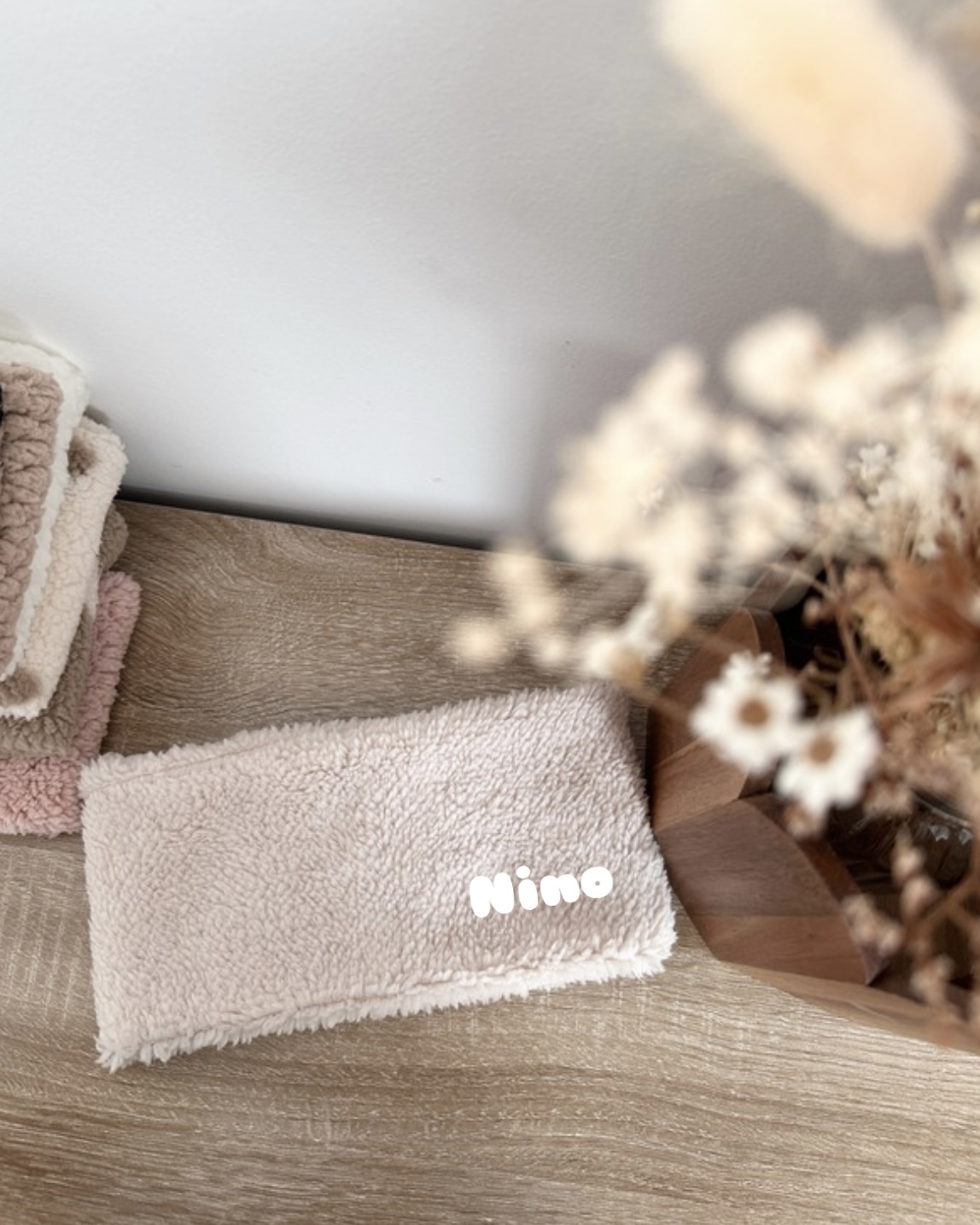 Tour de cou - moumoute beige  PERSONNALISABLE 