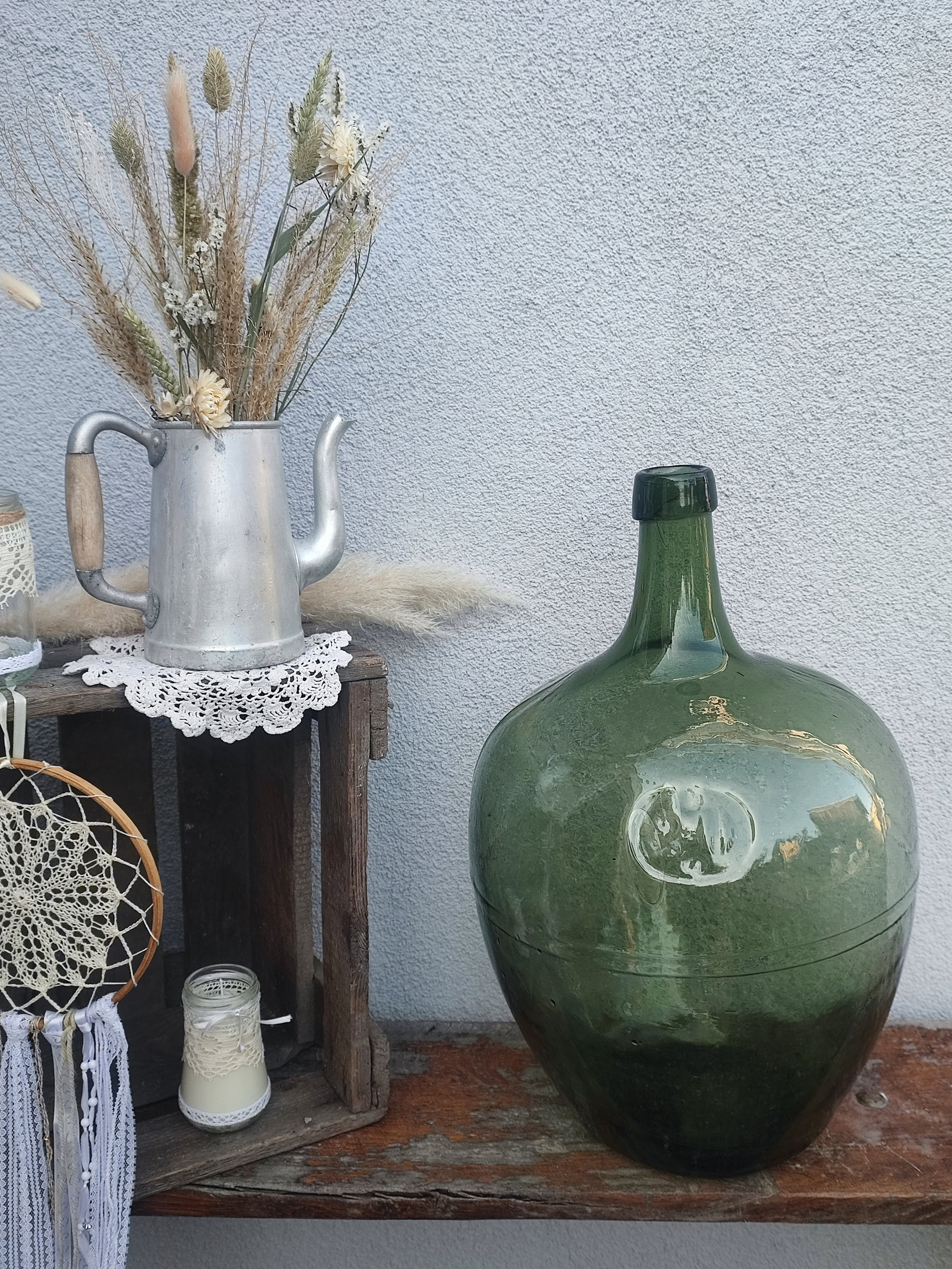 Grande Dame-Jeanne classique verte foncée