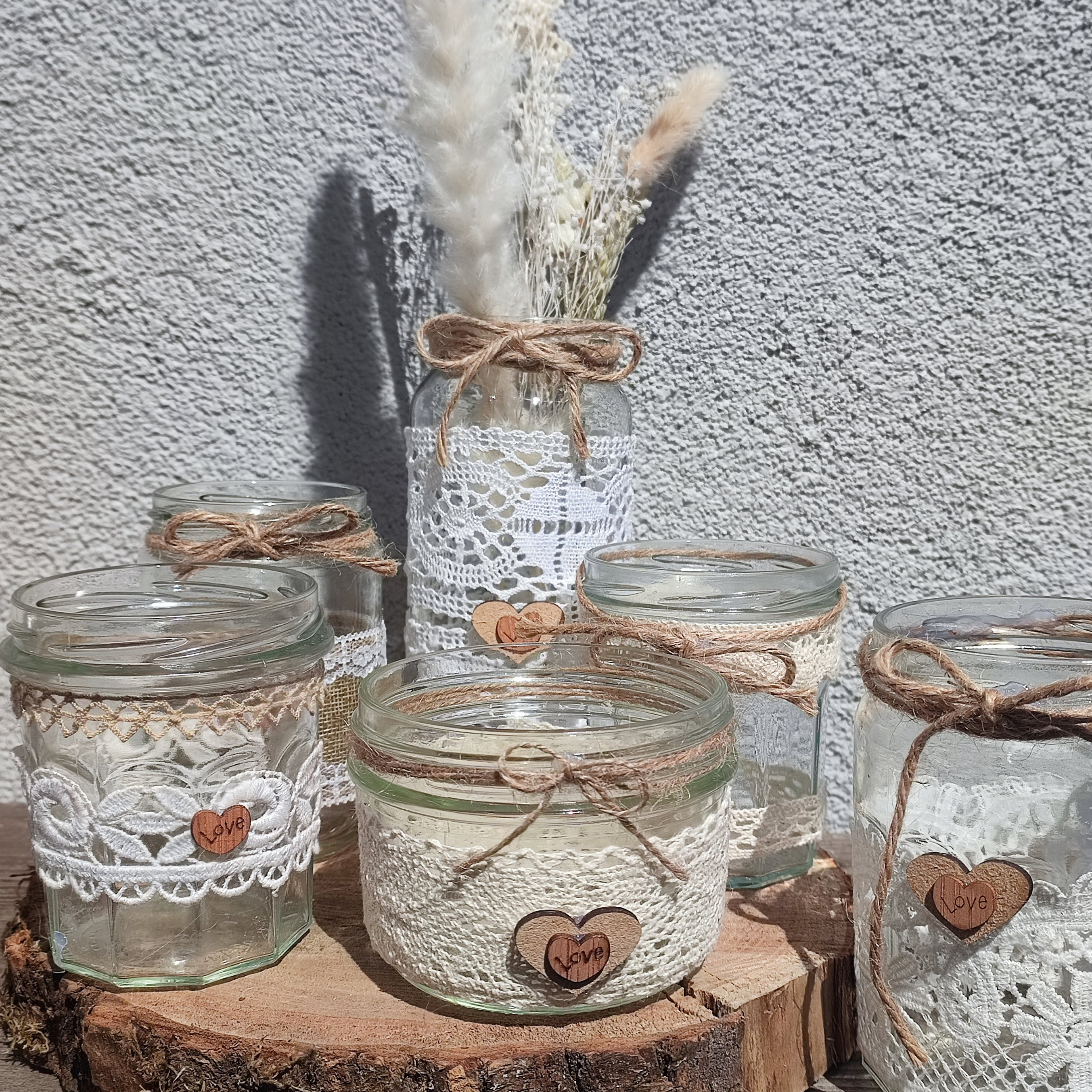 Pot en verre dentelle