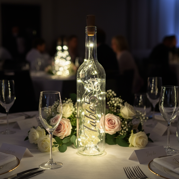 Bouteille plan de table lumineuses