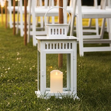 Grande lanterne métal + bougie LED