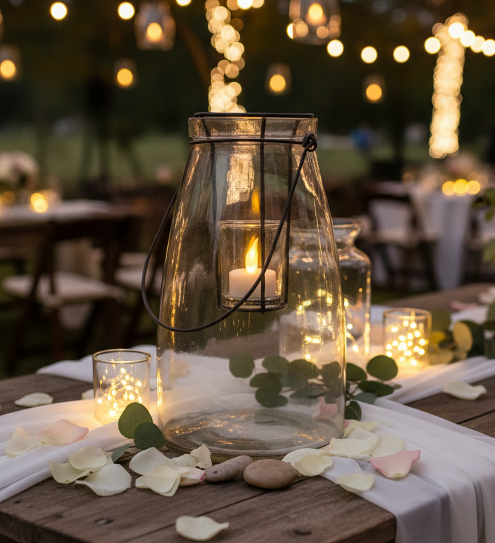 Grande lanterne en verre