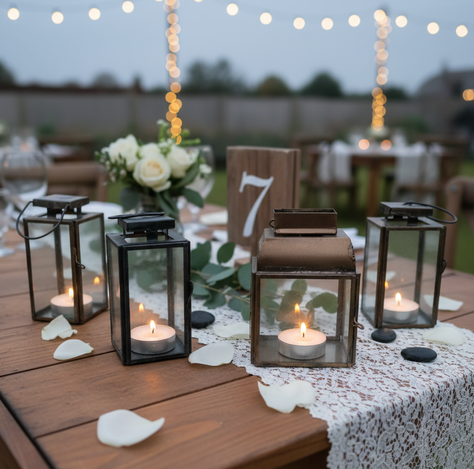 Mini lanterne vieillie noire, dorée ou cuivrée