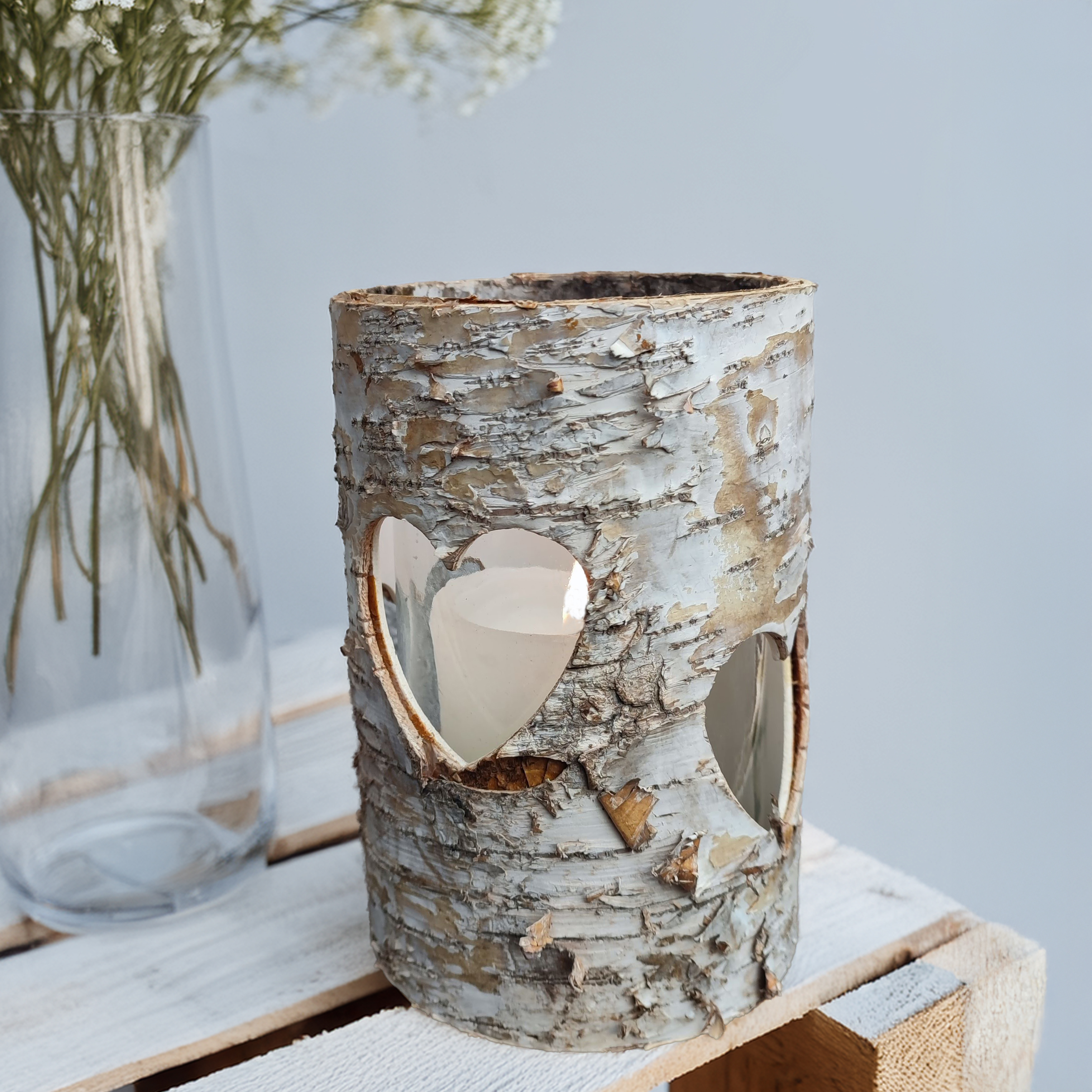 Bougeoir bouleau cœur