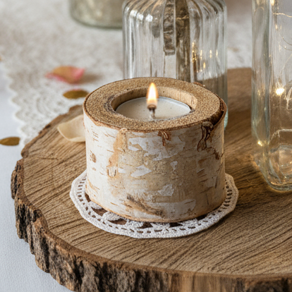 Petits bougeoirs en bouleau