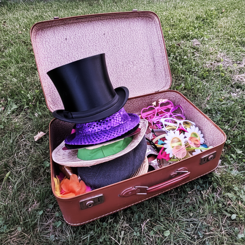 Lot de 2 valises avec déguisements Photobooth 