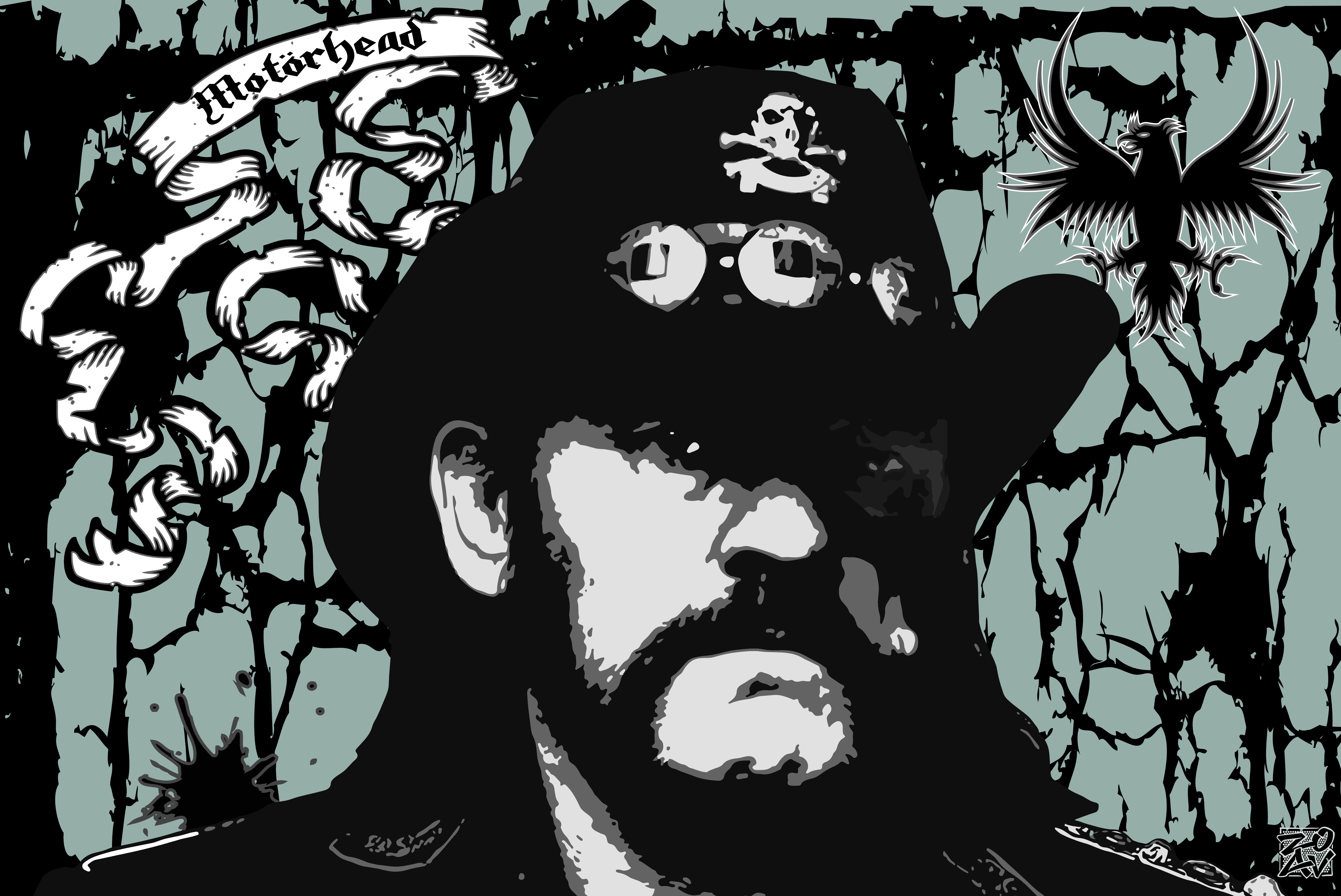 "Lemmy Kilmister" - Impression sur dibond - 60 cm x 40 cm