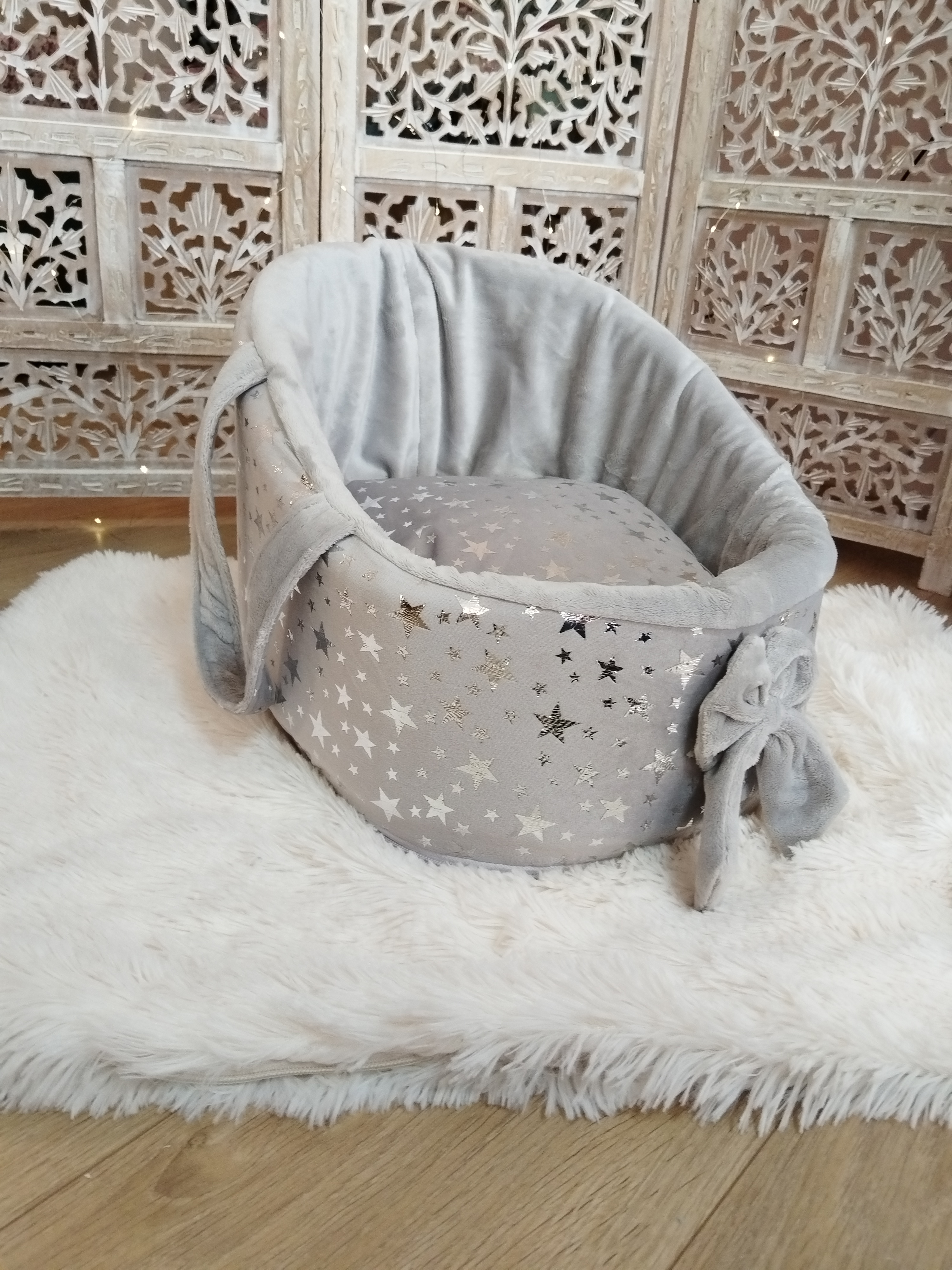 Housse Berceau - Gris Etoile
