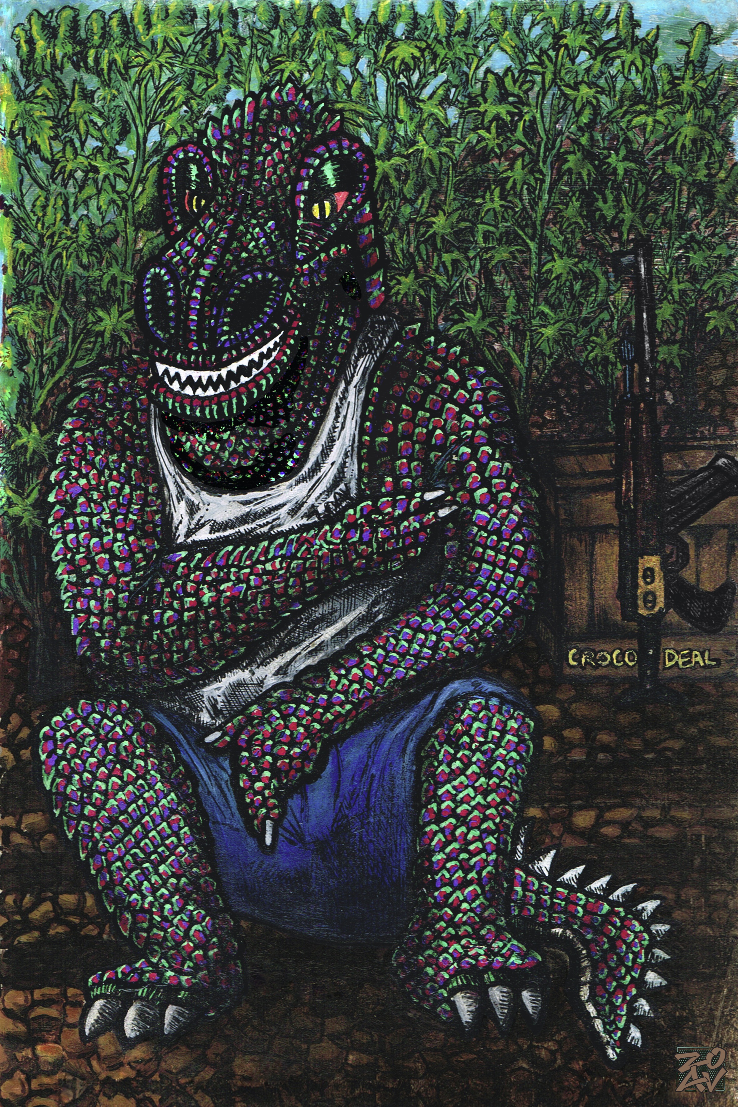 "Croco-Deal" - impression HD sur dibond - 40 cm x 60 cm