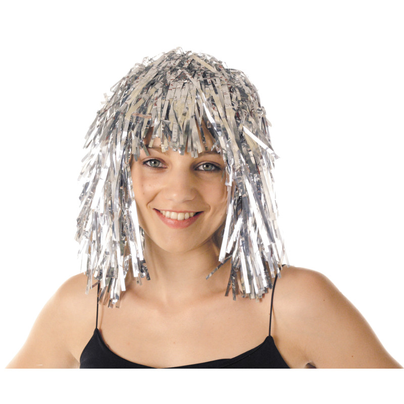 perruque lamé argent