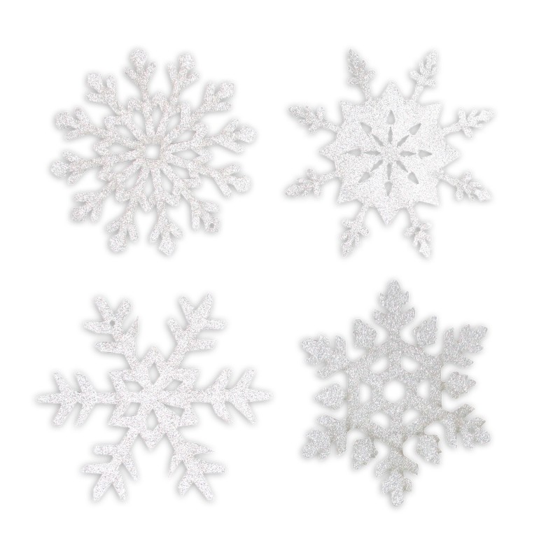 set de 8 flocons argent 15cm