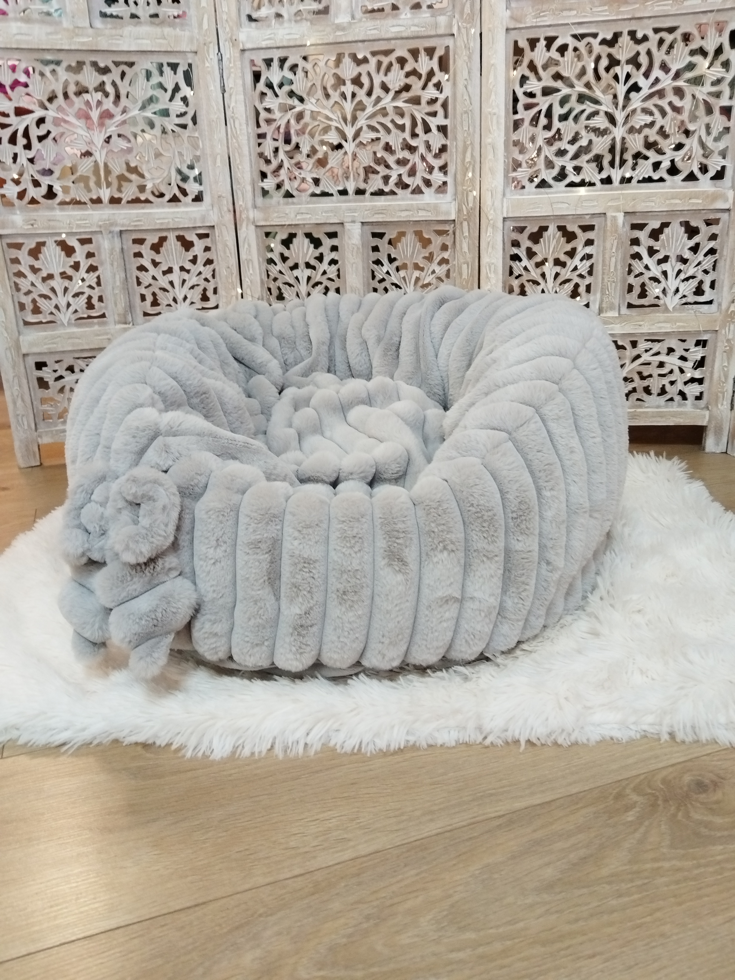 Housse pour Pouf - Éclat de Lune – Brume d'Argent