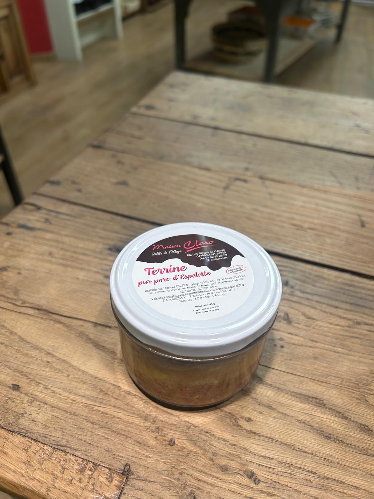 Terrine pur porc au piment d'Espelette
