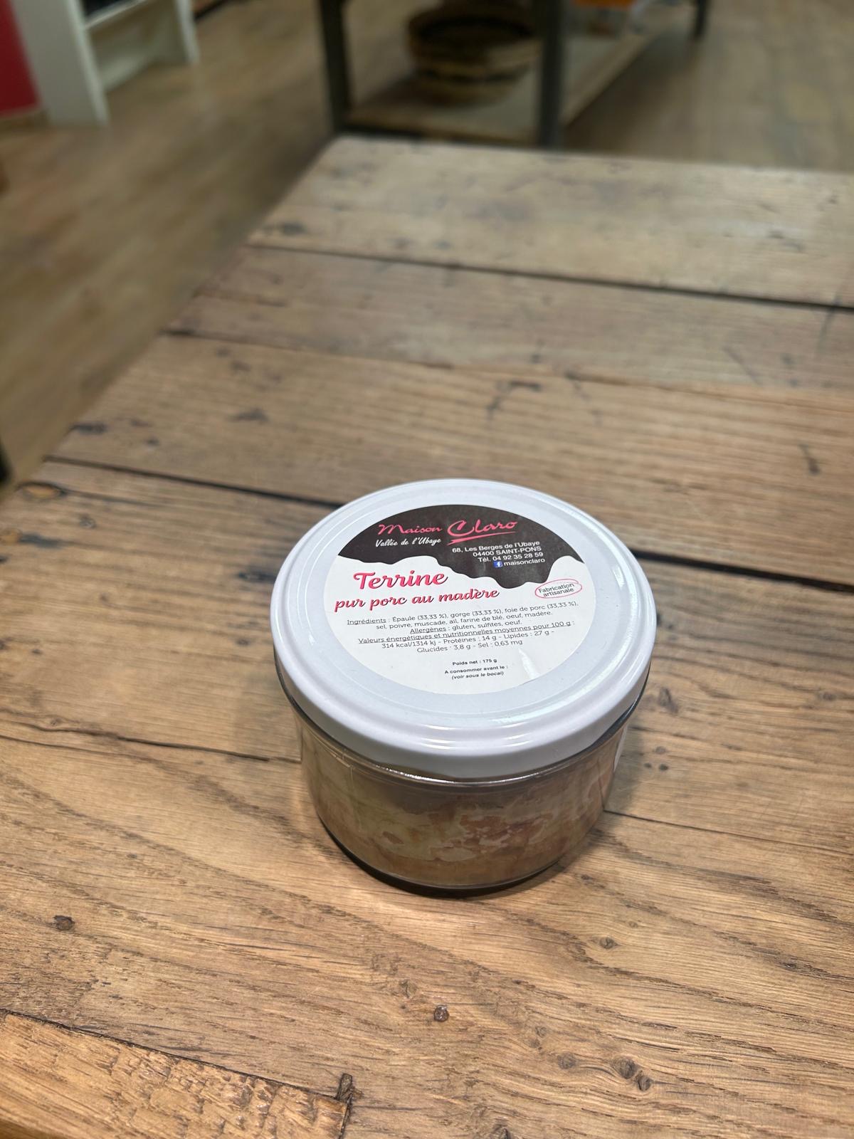 Terrine pur porc au madère