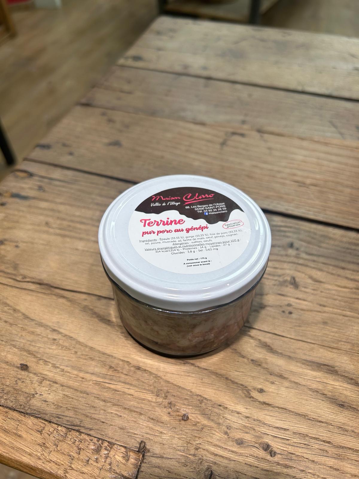 Terrine pur porc au génépi