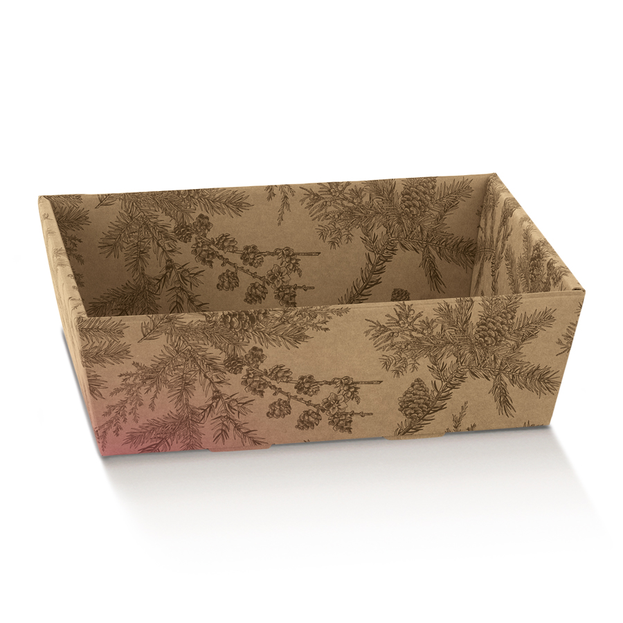 Corbeille motif forêt 23x17x8cm