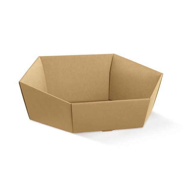 Corbeille hexagonale kraft 29x23x8.5cm
