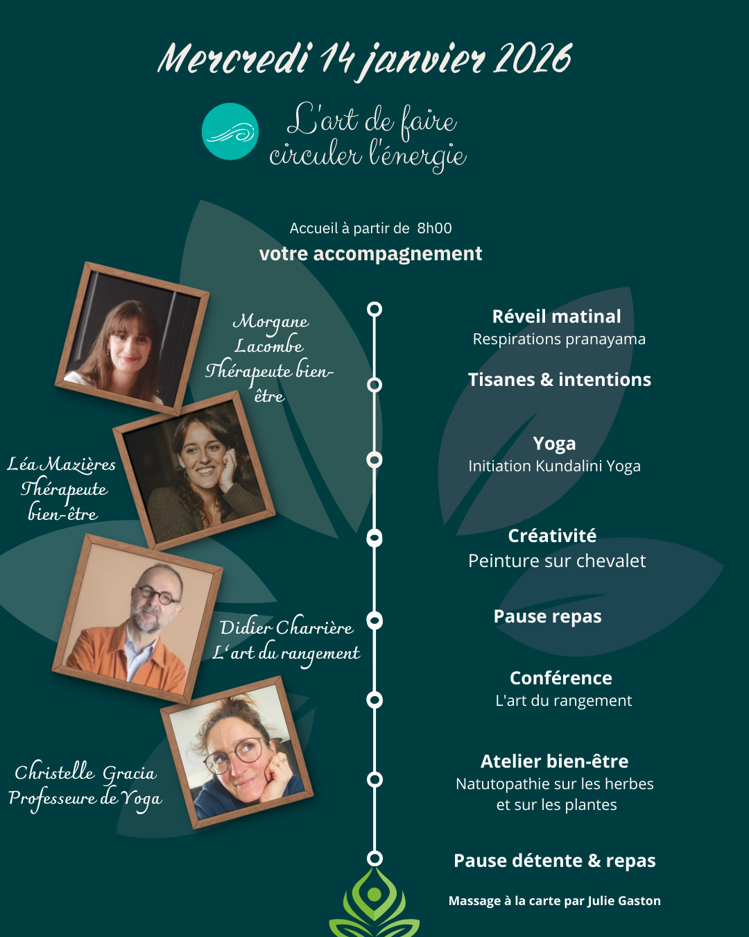   L’art de faire circuler l’énergie Mercredi 14 janvier 2026 DUO