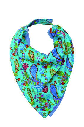 BABERO BANDANA AZUL PAVO REAL