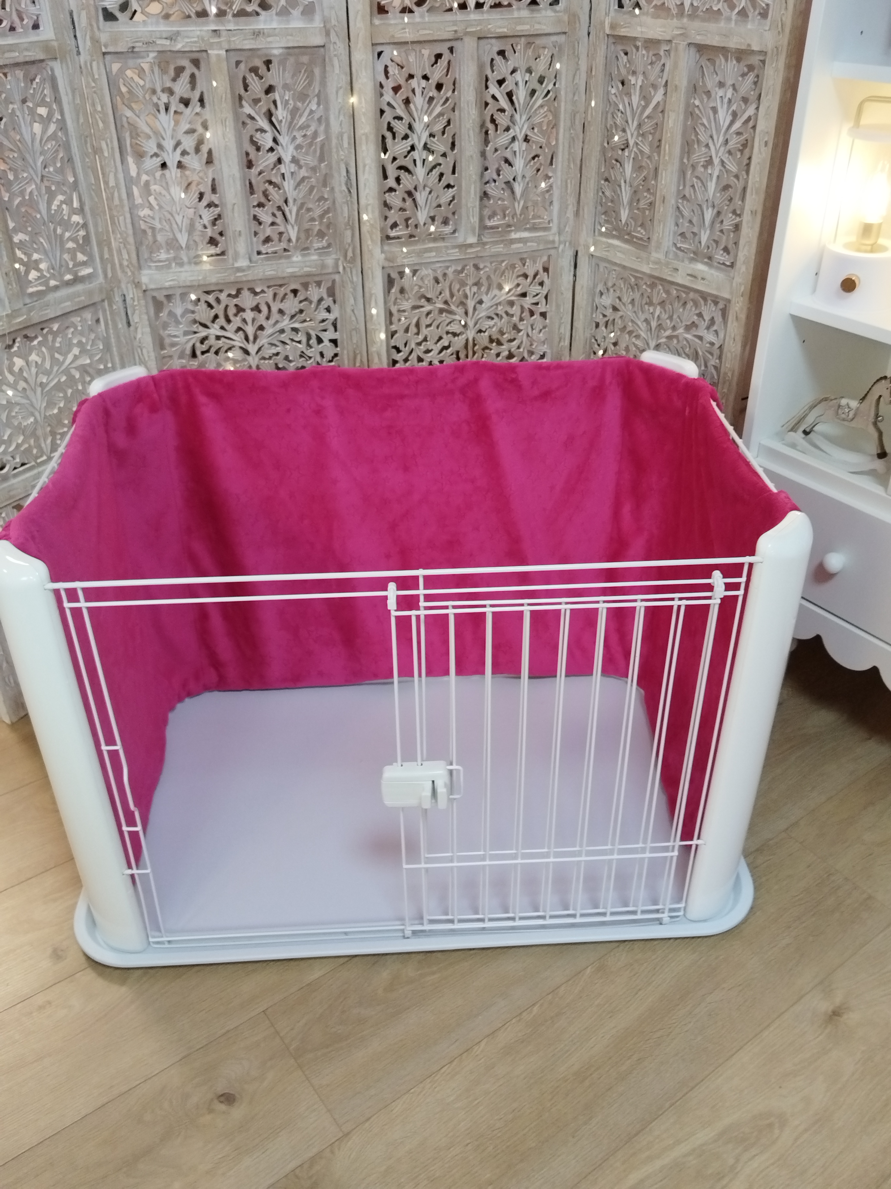 Housse Contour Parc Iris Ohyama - Etoile Fuchsia