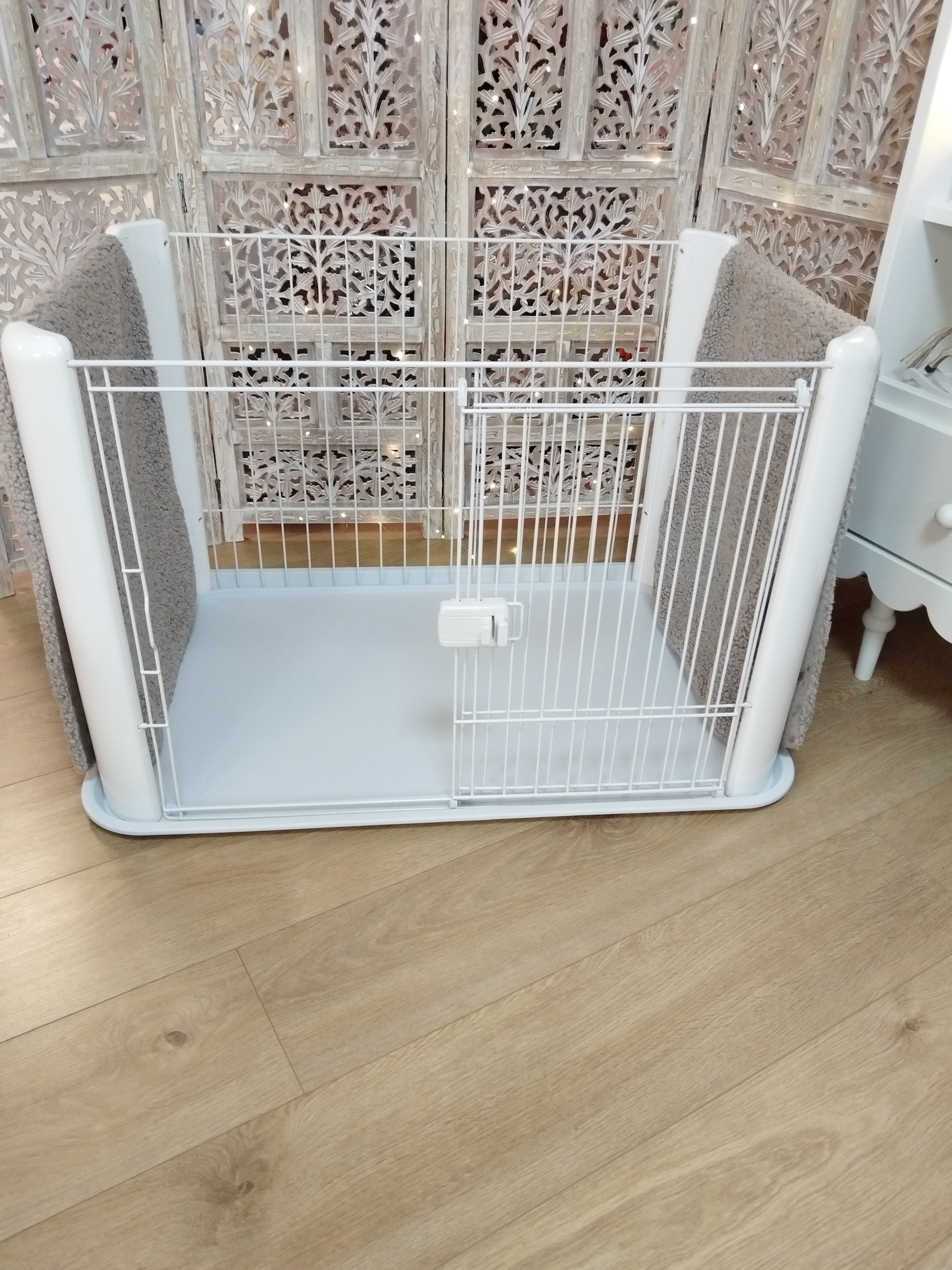 Paire de petits panneaux Parc Iris Ohyama - Fourrure Bouclette Céleste