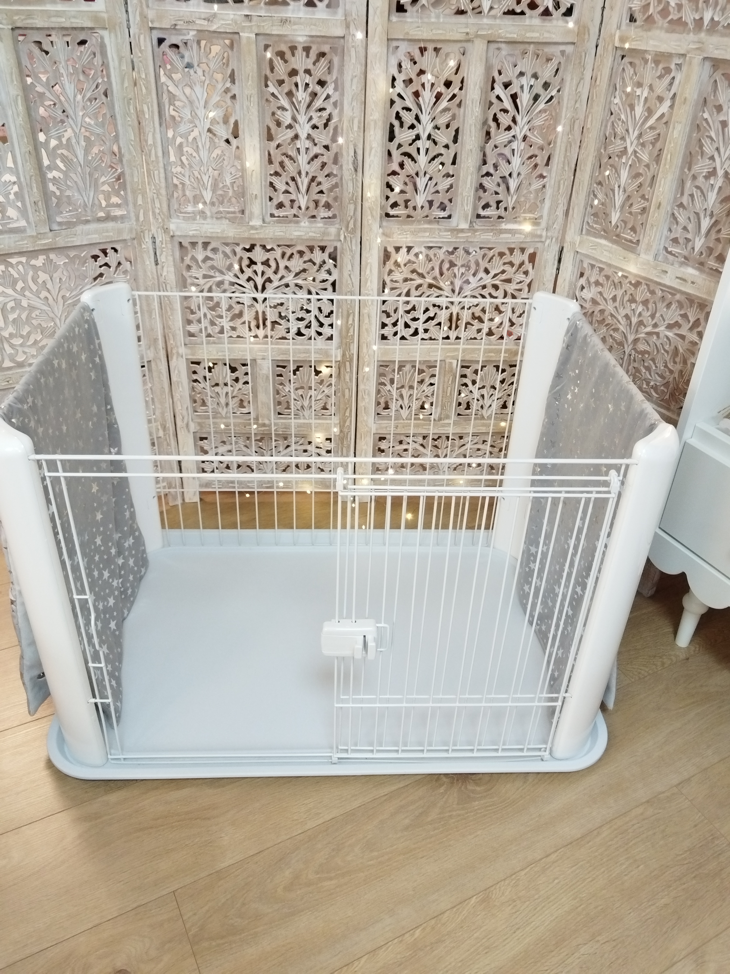 Paire de petits panneaux Parc Iris Ohyama - Etoile Gris