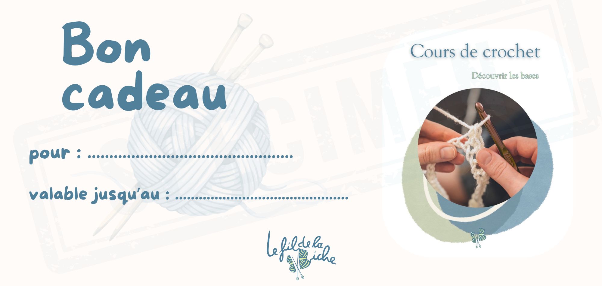 Bon cadeau Cours Le fil de la Biche