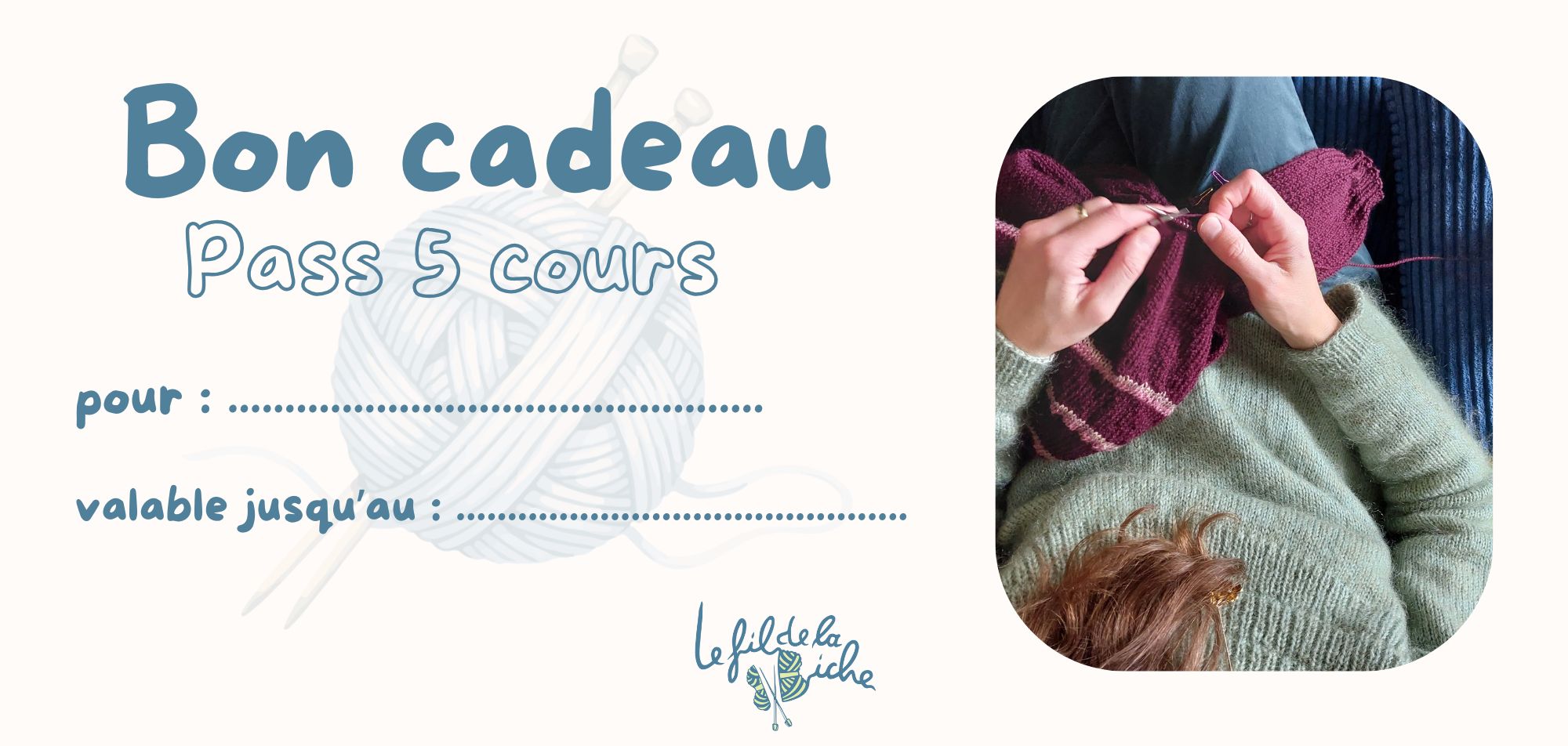 Bon cadeau Pass 5 cours Le fil de la Biche