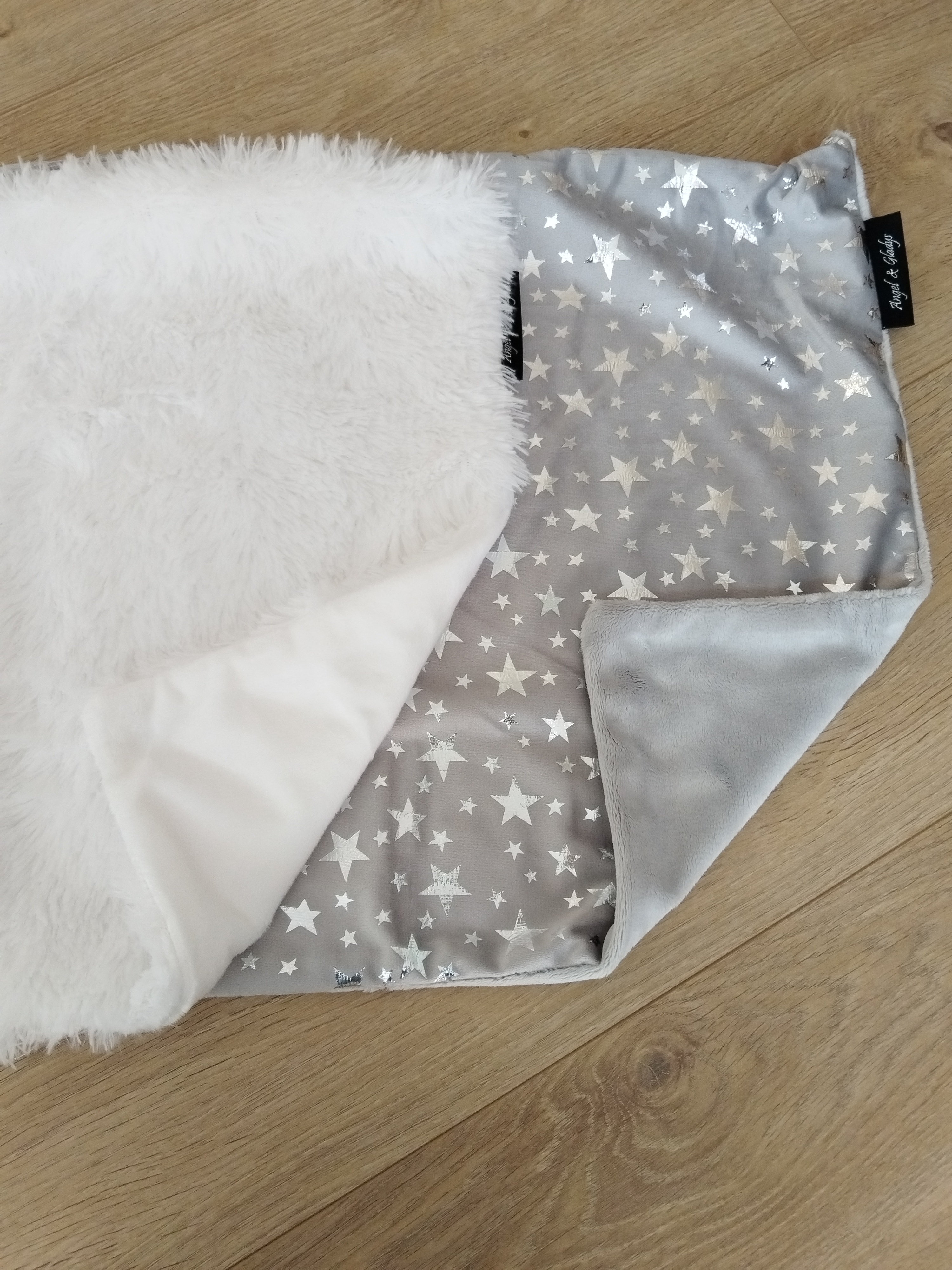 Housse pour coussin CT - Gris et Fluffy Blanc 