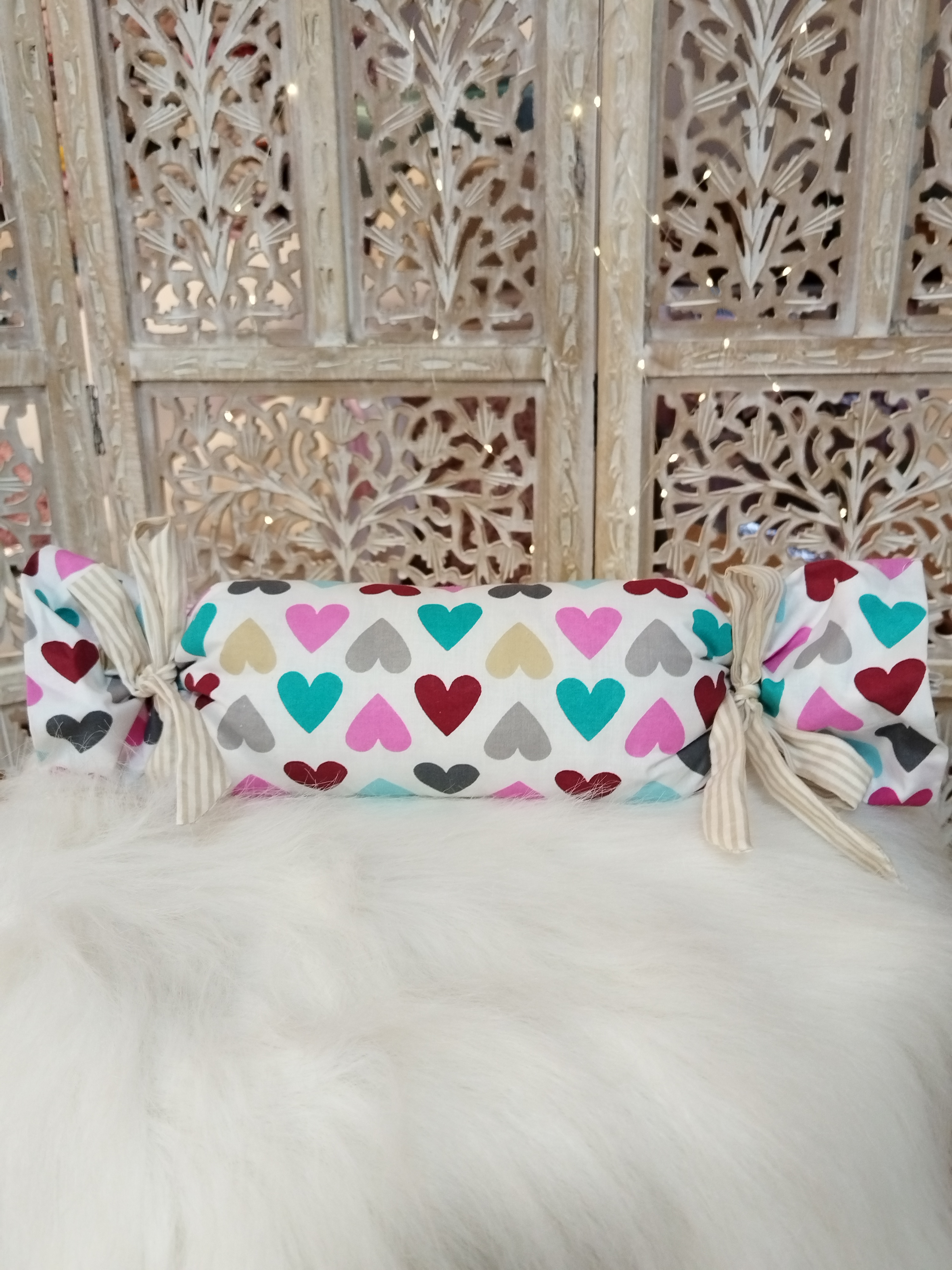 Coussin Bonbon Coeurs Multi