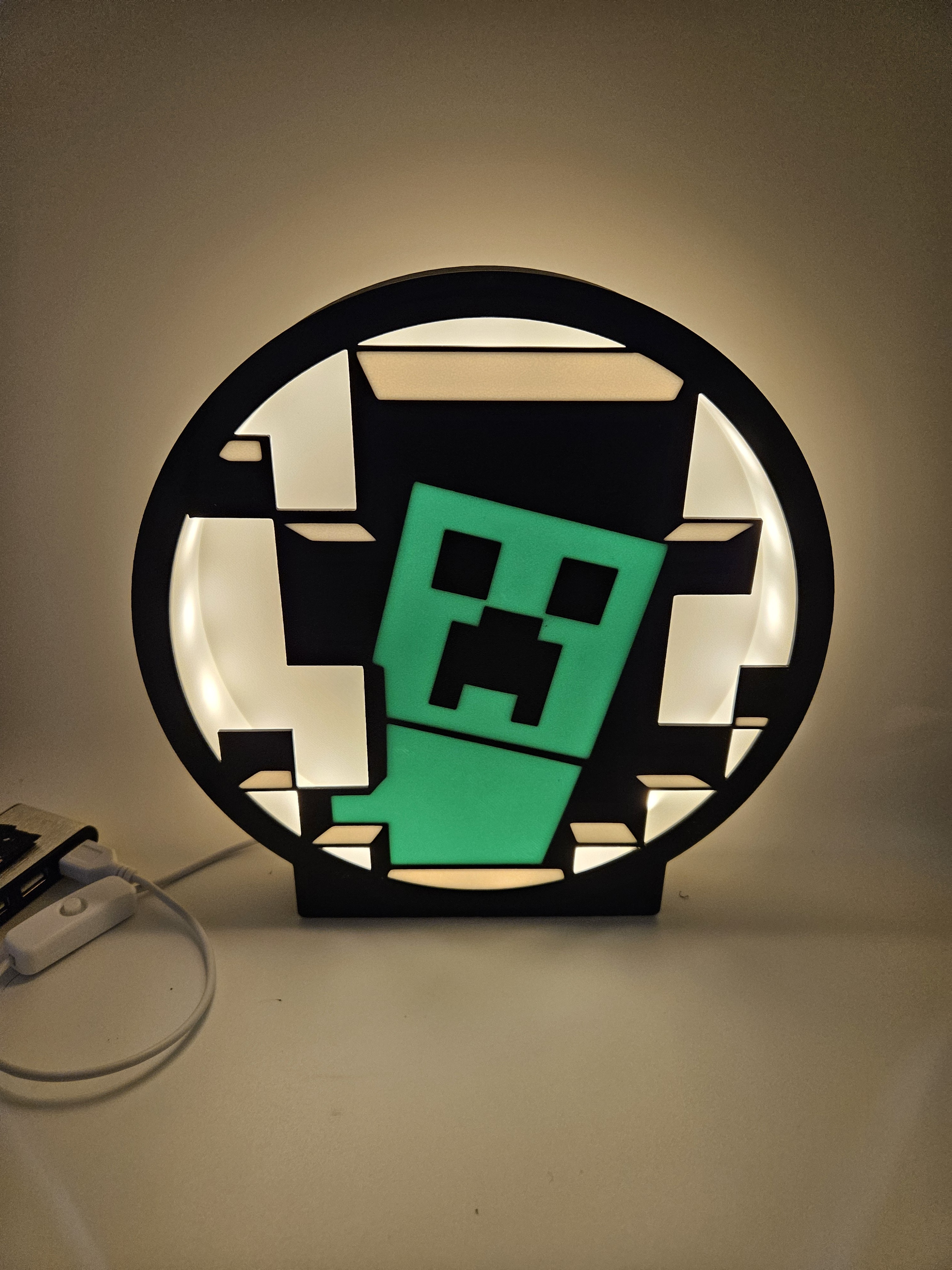 Lampe à Led lumineuse rond minecraft 