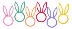 6 Ronds de serviette lapin 5/10cm