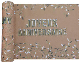 Chemin de table Joyeux Anniversaire végétal 3m