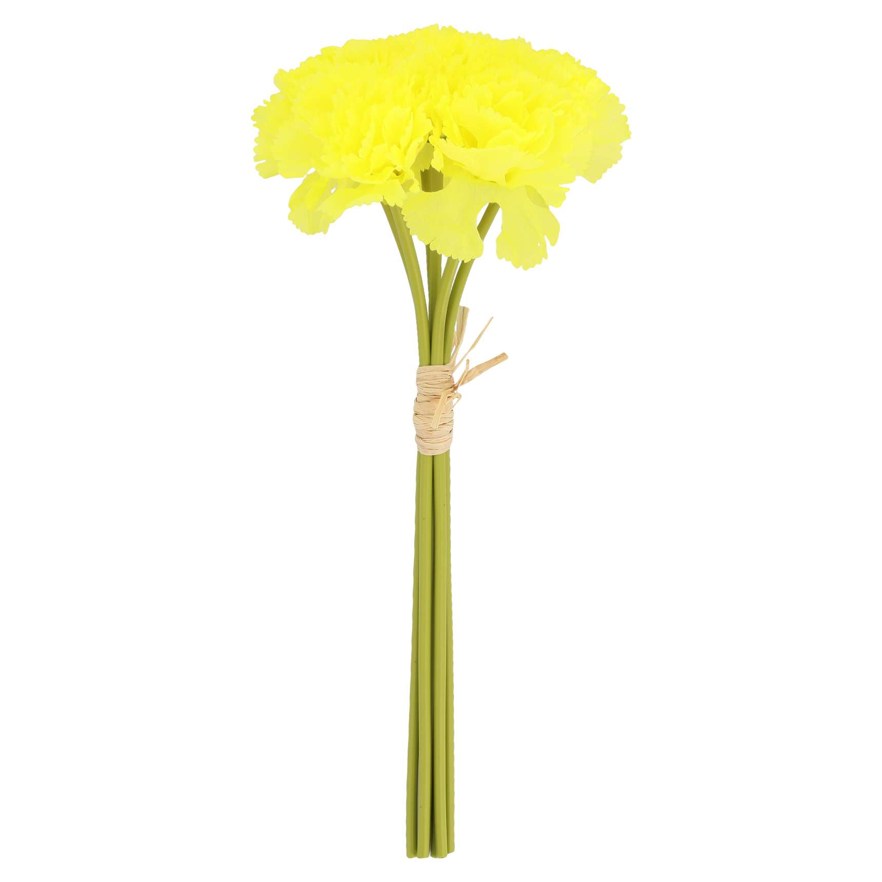 Bouquet de 6 Œillets jaune 6.5/32 cm