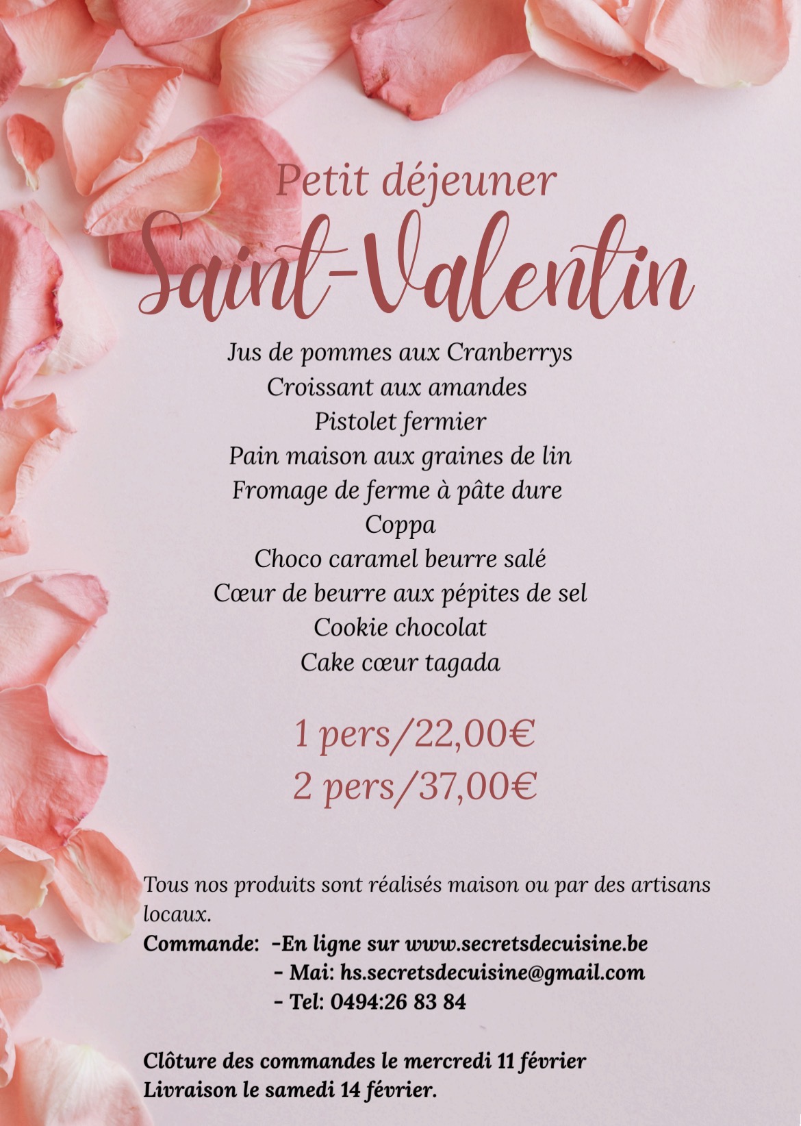 St Valentin 1 personne
