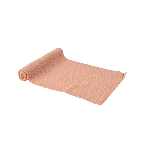 Chemin de Table Gaze de Coton Dusty Pink30cmx3m - Lavable à 30°