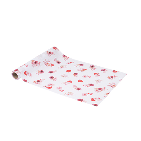 Chemin de Table Floral Tissu Blush et Rose28cmx5m