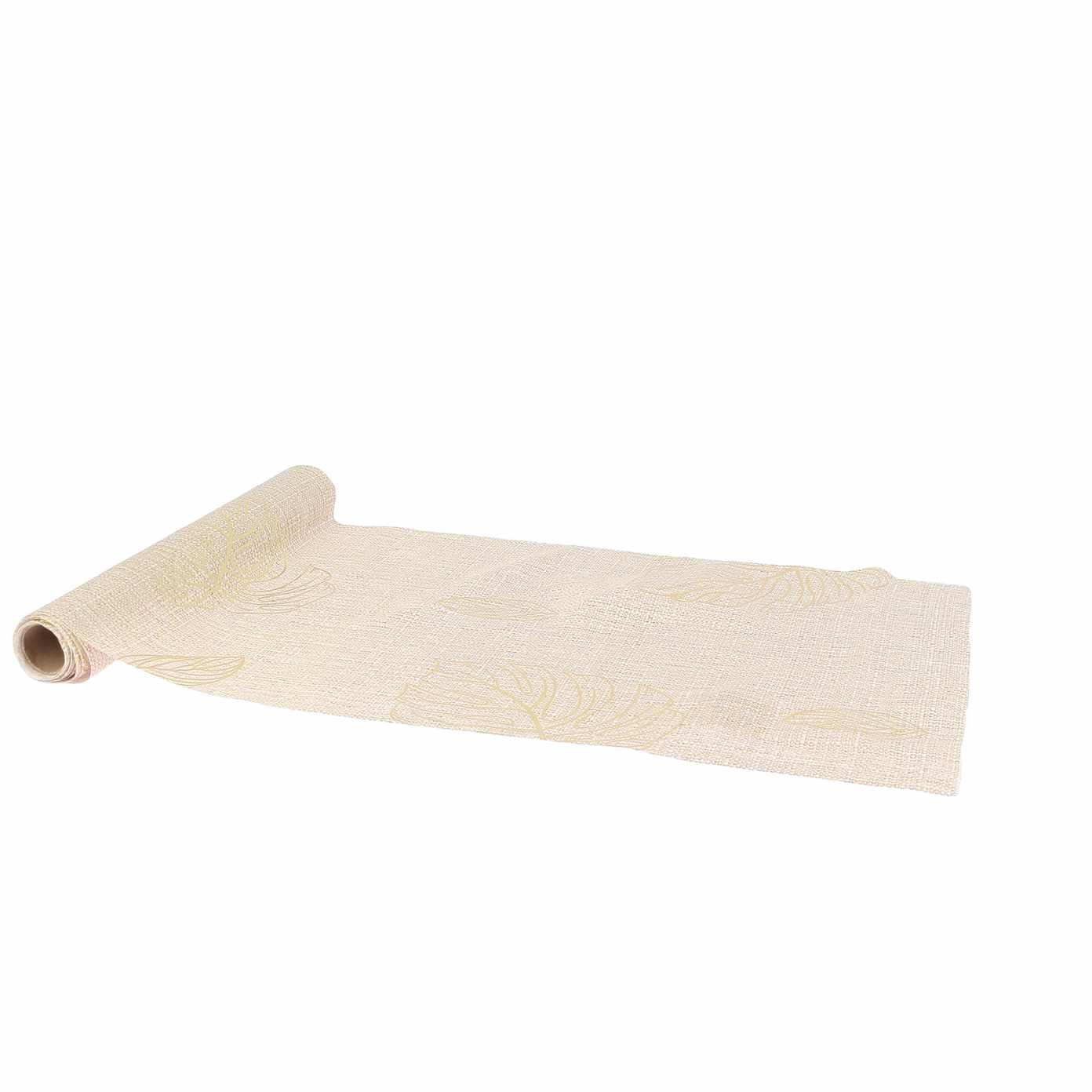 Chemin de Table Coco Palm Tissu Effet Cannage et Or28cmx5m